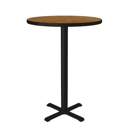 Correll Round Standing Height Cafe Bistro and Breakroom Pedestal Table, High Pressure Laminate Top BXB24R-06